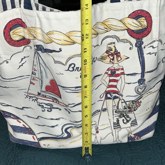 Brighton Nautical Print Canvas Tote - Picture 9 of 10